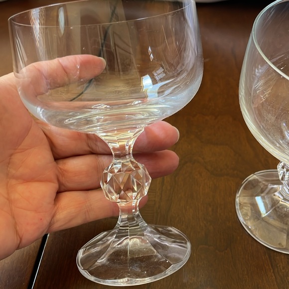 Czech Bohemian clear Crystal Goblets Sterna Design set of 2 champagne coupe - Picture 5 of 7